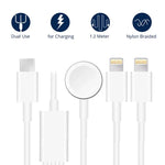สายชาร์จแม่เหล็ก 3 in 1 Type-C 4 ฟุต/1.2 ม. สำหรับ Apple Watch Series & iPhone, DS-XB019