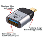 อะแดปเตอร์ USB 3.0 Type A ตัวเมียเป็น USB 3.1 Type C ตัวผู้ OTG สำหรับแล็ปท็อปและโทรศัพท์ ความเร็วข้อมูล 10Gbps