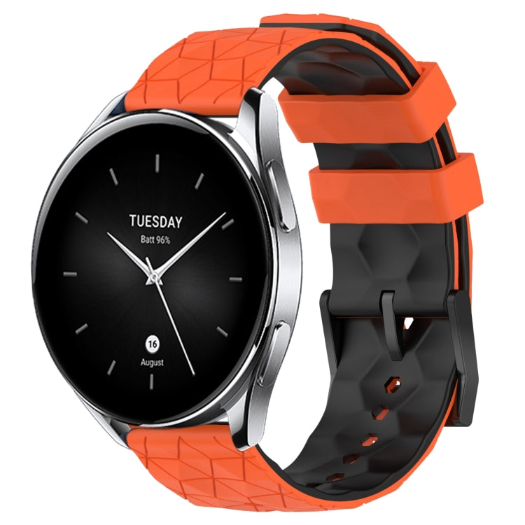 22mm Football Pattern Two-Color Silicone Watch Band, For Xiaomi MI Watch S2, For Xiaomi MI Watch S1, For Xiaomi MI Watch S1 Pro, For Xiaomi MI Watch Color 2