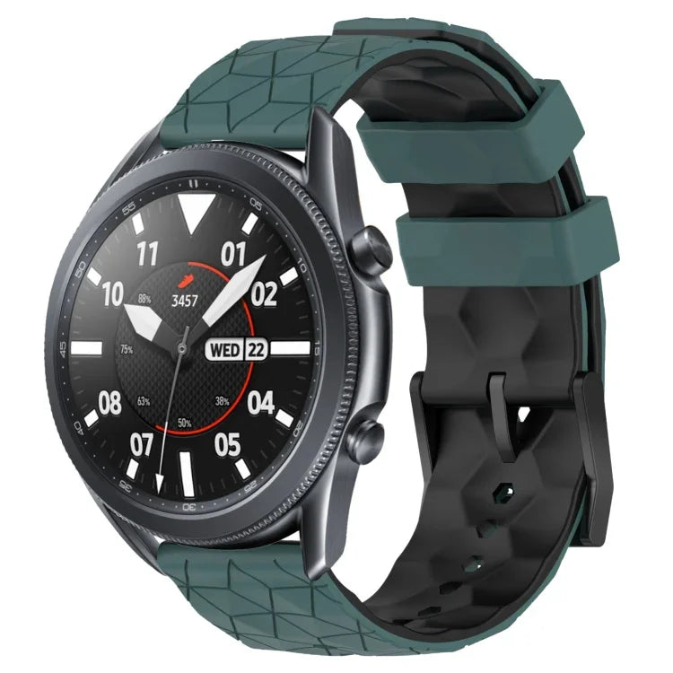 สายรัดนาฬิกาซิลิโคนลายฟุตบอลสองสี 22 มม. สำหรับ Samsung Galaxy Watch3 45 มม., Samsung Galaxy Watch 46 มม., Samsung Gear S3 Classic, Samsung Gear S3 Frontier
