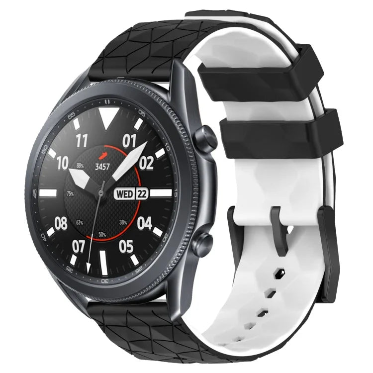 สายรัดนาฬิกาซิลิโคนลายฟุตบอลสองสี 22 มม. สำหรับ Samsung Galaxy Watch3 45 มม., Samsung Galaxy Watch 46 มม., Samsung Gear S3 Classic, Samsung Gear S3 Frontier