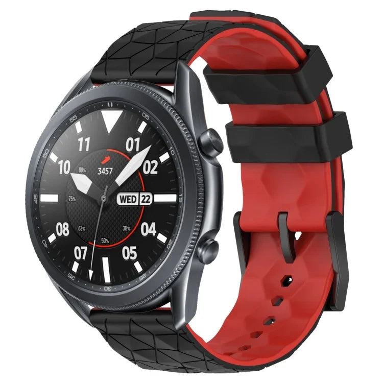 สายรัดนาฬิกาซิลิโคนลายฟุตบอลสองสี 22 มม. สำหรับ Samsung Galaxy Watch3 45 มม., Samsung Galaxy Watch 46 มม., Samsung Gear S3 Classic, Samsung Gear S3 Frontier