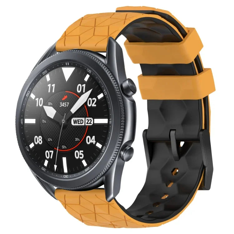 สายรัดนาฬิกาซิลิโคนลายฟุตบอลสองสี 22 มม. สำหรับ Samsung Galaxy Watch3 45 มม., Samsung Galaxy Watch 46 มม., Samsung Gear S3 Classic, Samsung Gear S3 Frontier