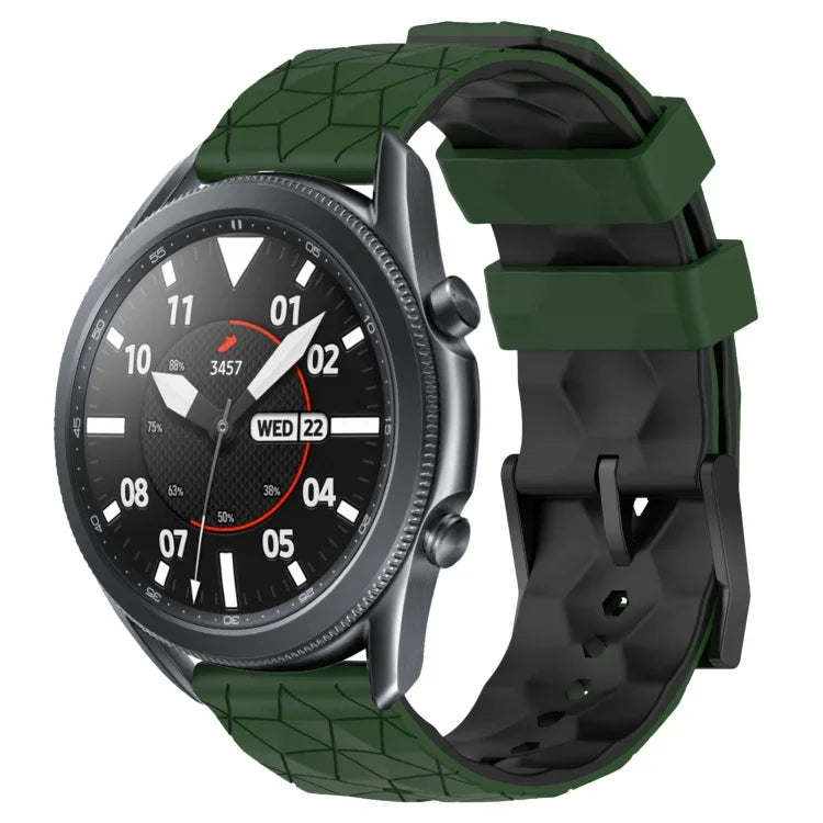 สายรัดนาฬิกาซิลิโคนลายฟุตบอลสองสี 22 มม. สำหรับ Samsung Galaxy Watch3 45 มม., Samsung Galaxy Watch 46 มม., Samsung Gear S3 Classic, Samsung Gear S3 Frontier