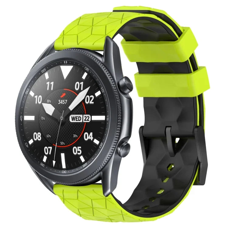 สายรัดนาฬิกาซิลิโคนลายฟุตบอลสองสี 22 มม. สำหรับ Samsung Galaxy Watch3 45 มม., Samsung Galaxy Watch 46 มม., Samsung Gear S3 Classic, Samsung Gear S3 Frontier