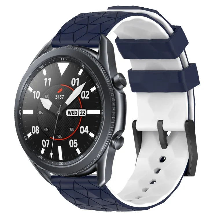สายรัดนาฬิกาซิลิโคนลายฟุตบอลสองสี 22 มม. สำหรับ Samsung Galaxy Watch3 45 มม., Samsung Galaxy Watch 46 มม., Samsung Gear S3 Classic, Samsung Gear S3 Frontier