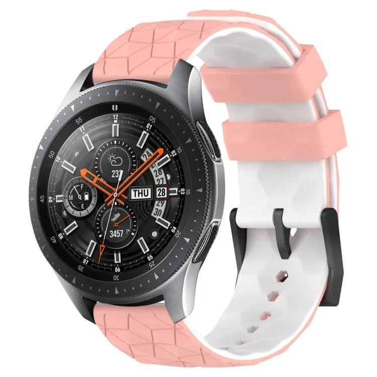 สายรัดนาฬิกาซิลิโคนลายฟุตบอลสองสี 22 มม. สำหรับ Samsung Galaxy Watch3 45 มม., Samsung Galaxy Watch 46 มม., Samsung Gear S3 Classic, Samsung Gear S3 Frontier