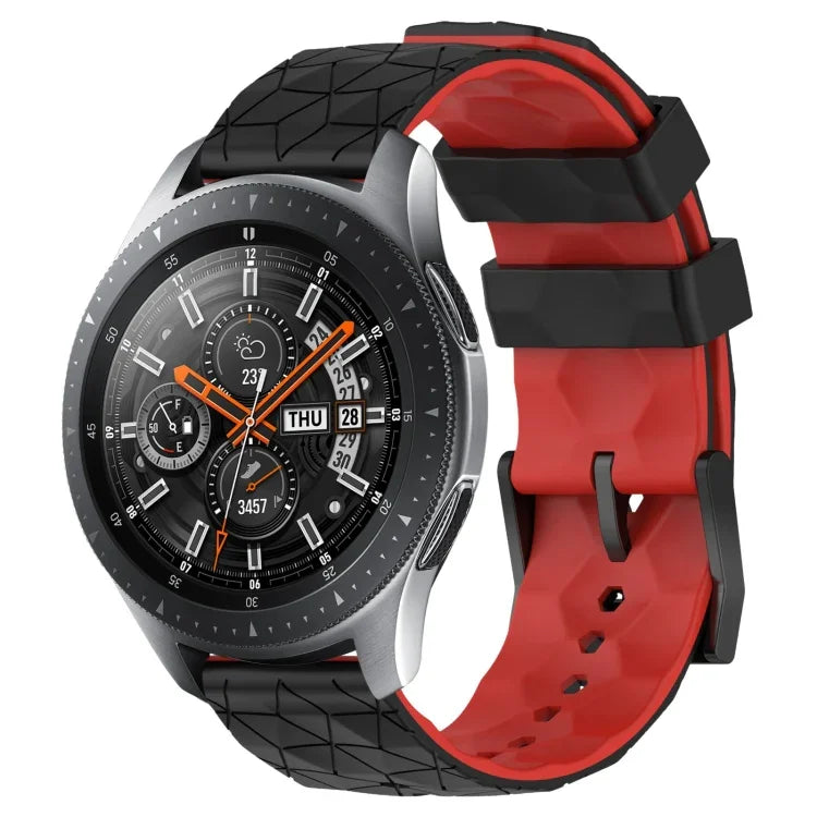 สายรัดนาฬิกาซิลิโคนลายฟุตบอลสองสี 22 มม. สำหรับ Samsung Galaxy Watch3 45 มม., Samsung Galaxy Watch 46 มม., Samsung Gear S3 Classic, Samsung Gear S3 Frontier