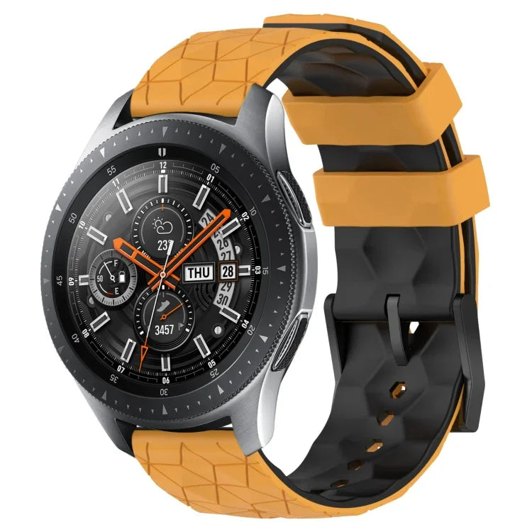 สายรัดนาฬิกาซิลิโคนลายฟุตบอลสองสี 22 มม. สำหรับ Samsung Galaxy Watch3 45 มม., Samsung Galaxy Watch 46 มม., Samsung Gear S3 Classic, Samsung Gear S3 Frontier