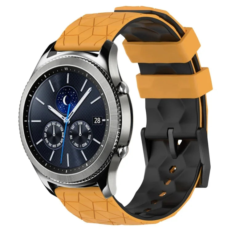 สายรัดนาฬิกาซิลิโคนลายฟุตบอลสองสี 22 มม. สำหรับ Samsung Galaxy Watch3 45 มม., Samsung Galaxy Watch 46 มม., Samsung Gear S3 Classic, Samsung Gear S3 Frontier