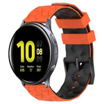 สายรัดนาฬิกาซิลิโคนลายฟุตบอลสองสี 20 มม. สำหรับ Samsung Galaxy Watch Active 2 44 มม., Samsung Galaxy Watch 42 มม.