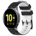 สายรัดนาฬิกาซิลิโคนลายฟุตบอลสองสี 20 มม. สำหรับ Samsung Galaxy Watch Active 2 44 มม., Samsung Galaxy Watch 42 มม.