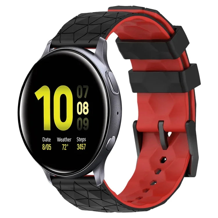 สายรัดนาฬิกาซิลิโคนลายฟุตบอลสองสี 20 มม. สำหรับ Samsung Galaxy Watch Active 2 44 มม., Samsung Galaxy Watch 42 มม.