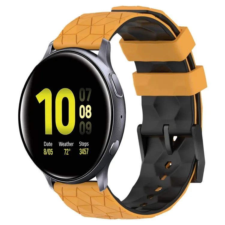 สายรัดนาฬิกาซิลิโคนลายฟุตบอลสองสี 20 มม. สำหรับ Samsung Galaxy Watch Active 2 44 มม., Samsung Galaxy Watch 42 มม.