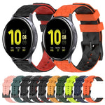สายรัดนาฬิกาซิลิโคนลายฟุตบอลสองสี 20 มม. สำหรับ Samsung Galaxy Watch Active 2 44 มม., Samsung Galaxy Watch 42 มม.