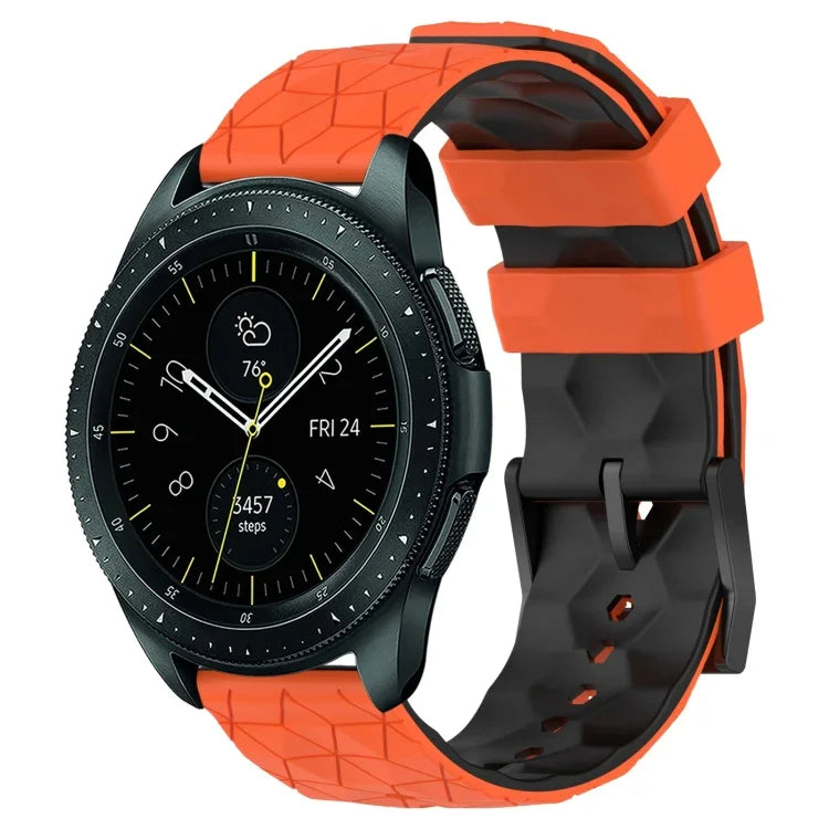 สายรัดนาฬิกาซิลิโคนลายฟุตบอลสองสี 20 มม. สำหรับ Samsung Galaxy Watch Active 2 44 มม., Samsung Galaxy Watch 42 มม.