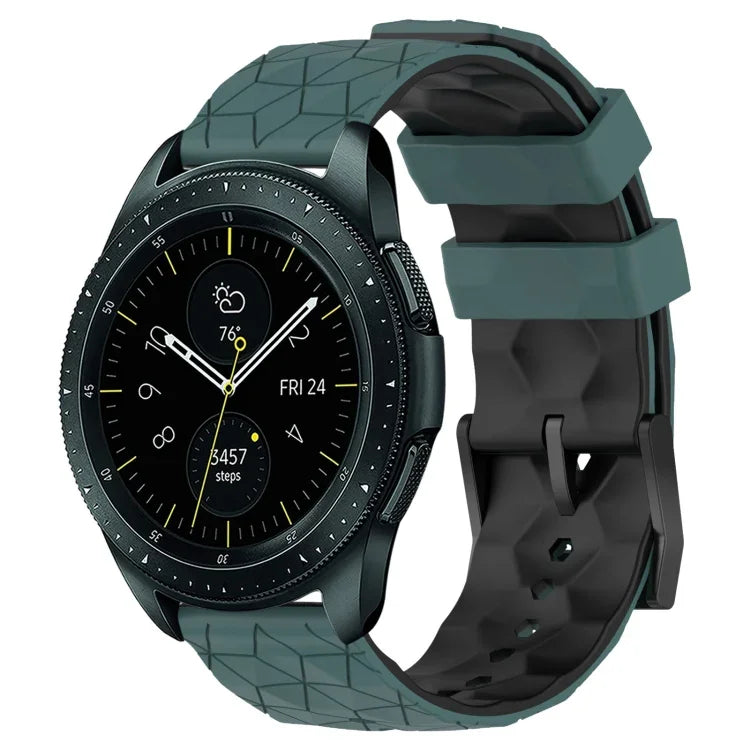 สายรัดนาฬิกาซิลิโคนลายฟุตบอลสองสี 20 มม. สำหรับ Samsung Galaxy Watch Active 2 44 มม., Samsung Galaxy Watch 42 มม.