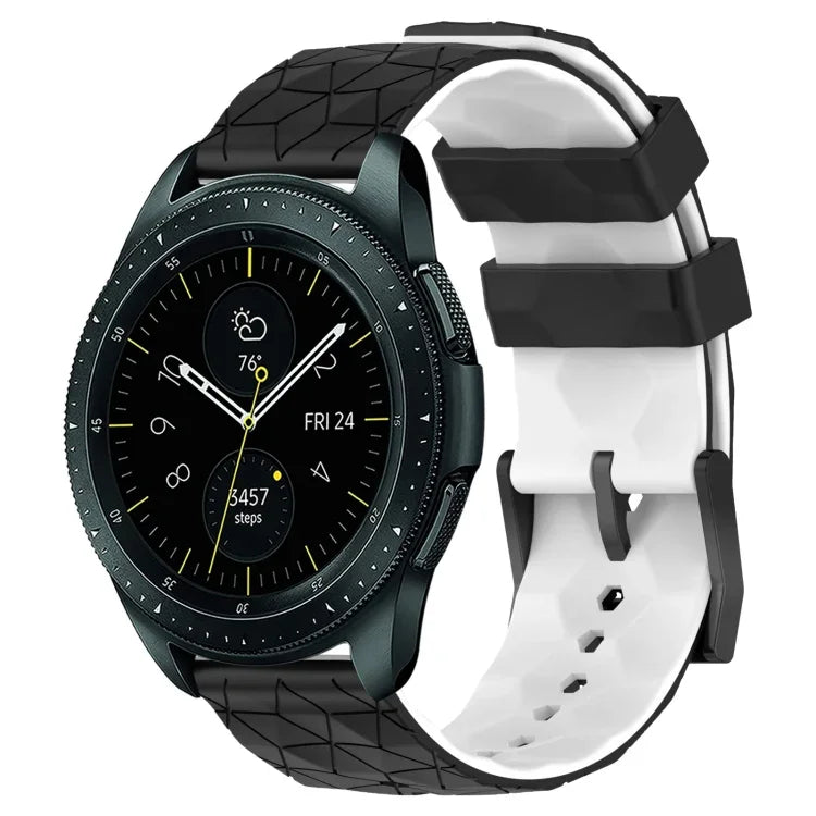 สายรัดนาฬิกาซิลิโคนลายฟุตบอลสองสี 20 มม. สำหรับ Samsung Galaxy Watch Active 2 44 มม., Samsung Galaxy Watch 42 มม.