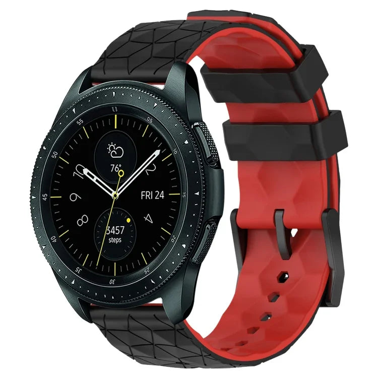 สายรัดนาฬิกาซิลิโคนลายฟุตบอลสองสี 20 มม. สำหรับ Samsung Galaxy Watch Active 2 44 มม., Samsung Galaxy Watch 42 มม.