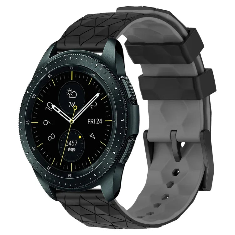สายรัดนาฬิกาซิลิโคนลายฟุตบอลสองสี 20 มม. สำหรับ Samsung Galaxy Watch Active 2 44 มม., Samsung Galaxy Watch 42 มม.