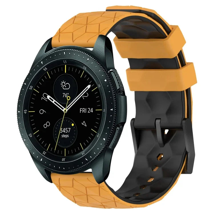 สายรัดนาฬิกาซิลิโคนลายฟุตบอลสองสี 20 มม. สำหรับ Samsung Galaxy Watch Active 2 44 มม., Samsung Galaxy Watch 42 มม.