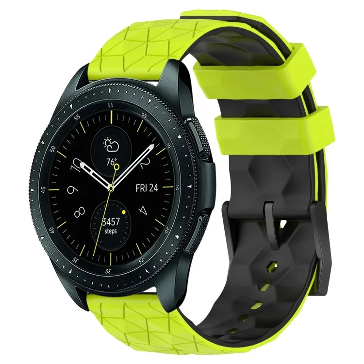 สายรัดนาฬิกาซิลิโคนลายฟุตบอลสองสี 20 มม. สำหรับ Samsung Galaxy Watch Active 2 44 มม., Samsung Galaxy Watch 42 มม.