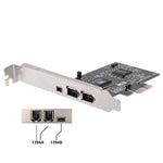 การ์ดขยาย PCI-E 3 พอร์ต 1394a 1394b Firewire พร้อมพิน 6 พิน 2 ตัว และ 4 พิน 1 ตัว สำหรับพีซีตั้งโต๊ะ, 1394a+1394b