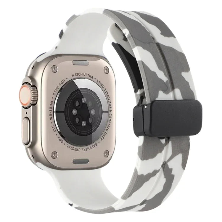 สายซิลิโคนลายพราง Magnetic Clasp สำหรับ Apple Watch Ultra 49mm, สำหรับ Apple Watch Series 8&7 45mm, สำหรับ Apple Watch Series 8&7 41mm