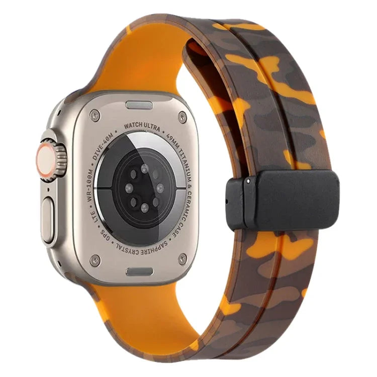 สายซิลิโคนลายพราง Magnetic Clasp สำหรับ Apple Watch Ultra 49mm, สำหรับ Apple Watch Series 8&7 45mm, สำหรับ Apple Watch Series 8&7 41mm