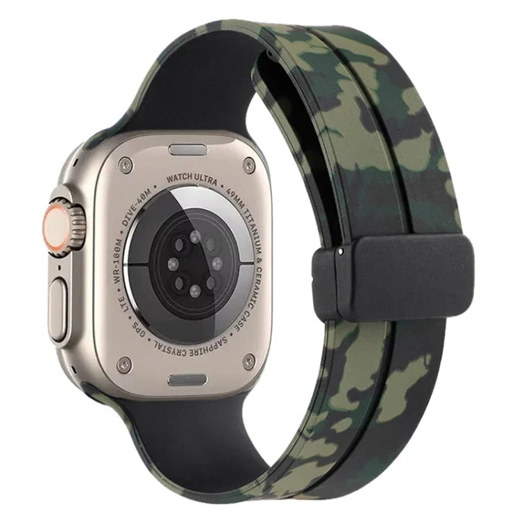 สายซิลิโคนลายพราง Magnetic Clasp สำหรับ Apple Watch Ultra 49mm, สำหรับ Apple Watch Series 8&7 45mm, สำหรับ Apple Watch Series 8&7 41mm