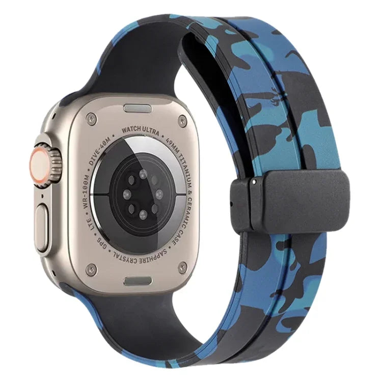 สายซิลิโคนลายพราง Magnetic Clasp สำหรับ Apple Watch Ultra 49mm, สำหรับ Apple Watch Series 8&7 45mm, สำหรับ Apple Watch Series 8&7 41mm