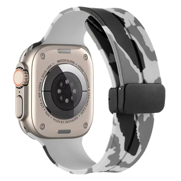 สายซิลิโคนลายพราง Magnetic Clasp สำหรับ Apple Watch Ultra 49mm, สำหรับ Apple Watch Series 8&7 45mm, สำหรับ Apple Watch Series 8&7 41mm
