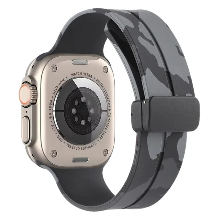 สายซิลิโคนลายพราง Magnetic Clasp สำหรับ Apple Watch Ultra 49mm, สำหรับ Apple Watch Series 8&7 45mm, สำหรับ Apple Watch Series 8&7 41mm