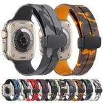 สายซิลิโคนลายพราง Magnetic Clasp สำหรับ Apple Watch Ultra 49mm, สำหรับ Apple Watch Series 8&7 45mm, สำหรับ Apple Watch Series 8&7 41mm