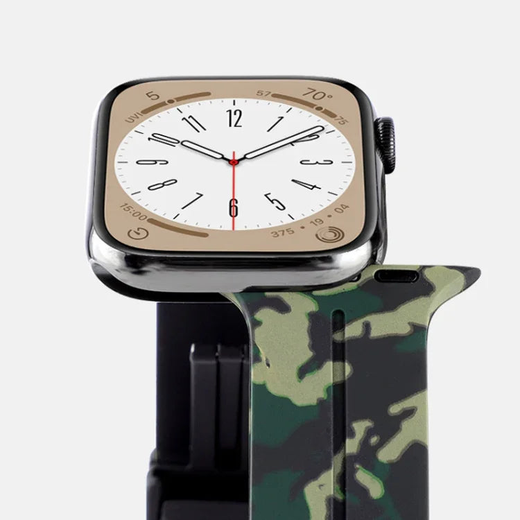 สายซิลิโคนลายพราง Magnetic Clasp สำหรับ Apple Watch Ultra 49mm, สำหรับ Apple Watch Series 8&7 45mm, สำหรับ Apple Watch Series 8&7 41mm