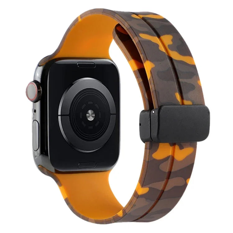 สายซิลิโคนลายพราง Magnetic Clasp สำหรับ Apple Watch Ultra 49mm, สำหรับ Apple Watch Series 8&7 45mm, สำหรับ Apple Watch Series 8&7 41mm