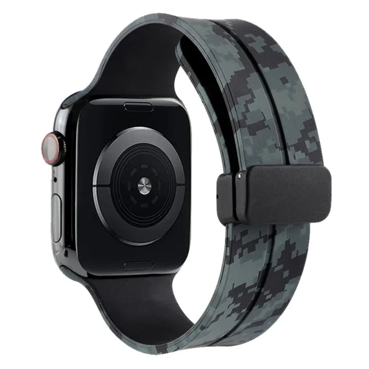 สายซิลิโคนลายพราง Magnetic Clasp สำหรับ Apple Watch Ultra 49mm, สำหรับ Apple Watch Series 8&7 45mm, สำหรับ Apple Watch Series 8&7 41mm