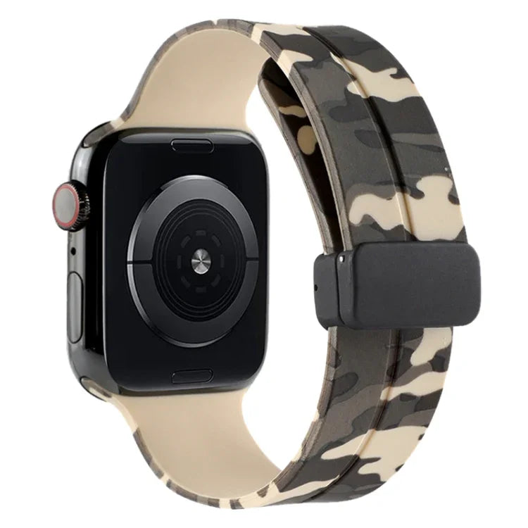 สายซิลิโคนลายพราง Magnetic Clasp สำหรับ Apple Watch Ultra 49mm, สำหรับ Apple Watch Series 8&7 45mm, สำหรับ Apple Watch Series 8&7 41mm