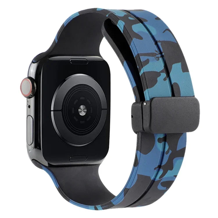 สายซิลิโคนลายพราง Magnetic Clasp สำหรับ Apple Watch Ultra 49mm, สำหรับ Apple Watch Series 8&7 45mm, สำหรับ Apple Watch Series 8&7 41mm