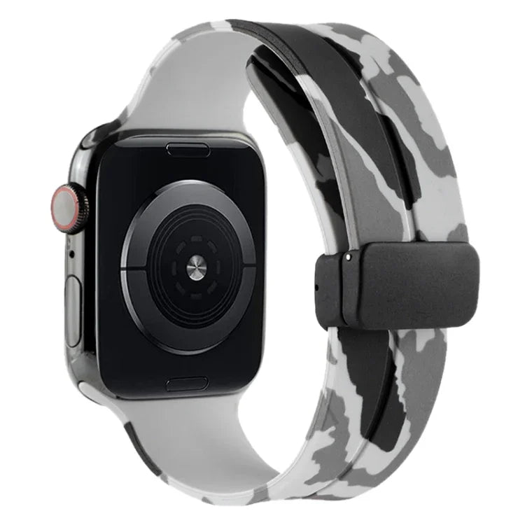 สายซิลิโคนลายพราง Magnetic Clasp สำหรับ Apple Watch Ultra 49mm, สำหรับ Apple Watch Series 8&7 45mm, สำหรับ Apple Watch Series 8&7 41mm