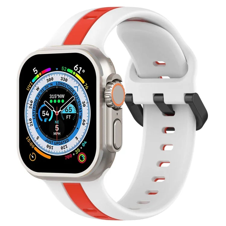 สายซิลิโคน Two-Color Loop Buckle สำหรับ Apple Watch Ultra 49mm, สำหรับ Apple Watch Series 8&7 45mm, สำหรับ Apple Watch Series 8&7 41mm
