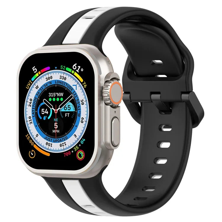 สายซิลิโคน Two-Color Loop Buckle สำหรับ Apple Watch Ultra 49mm, สำหรับ Apple Watch Series 8&7 45mm, สำหรับ Apple Watch Series 8&7 41mm