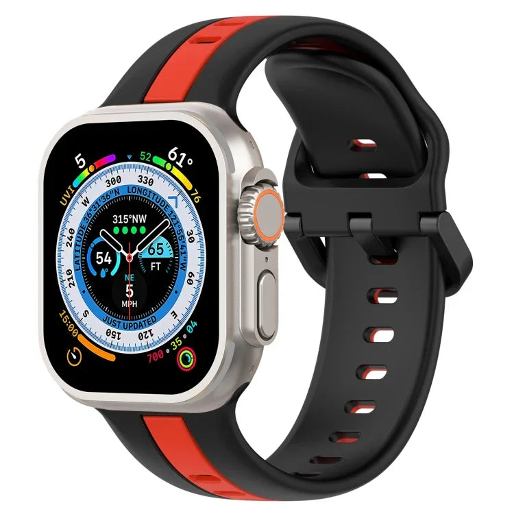 สายซิลิโคน Two-Color Loop Buckle สำหรับ Apple Watch Ultra 49mm, สำหรับ Apple Watch Series 8&7 45mm, สำหรับ Apple Watch Series 8&7 41mm