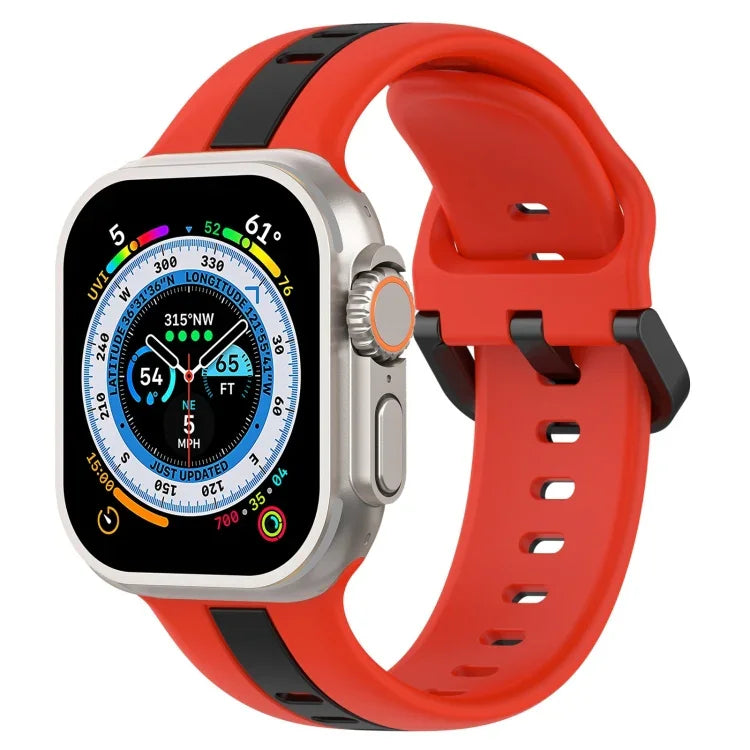 สายซิลิโคน Two-Color Loop Buckle สำหรับ Apple Watch Ultra 49mm, สำหรับ Apple Watch Series 8&7 45mm, สำหรับ Apple Watch Series 8&7 41mm