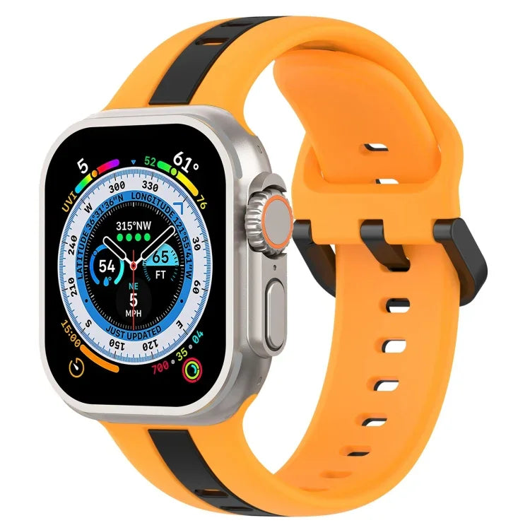 สายซิลิโคน Two-Color Loop Buckle สำหรับ Apple Watch Ultra 49mm, สำหรับ Apple Watch Series 8&7 45mm, สำหรับ Apple Watch Series 8&7 41mm