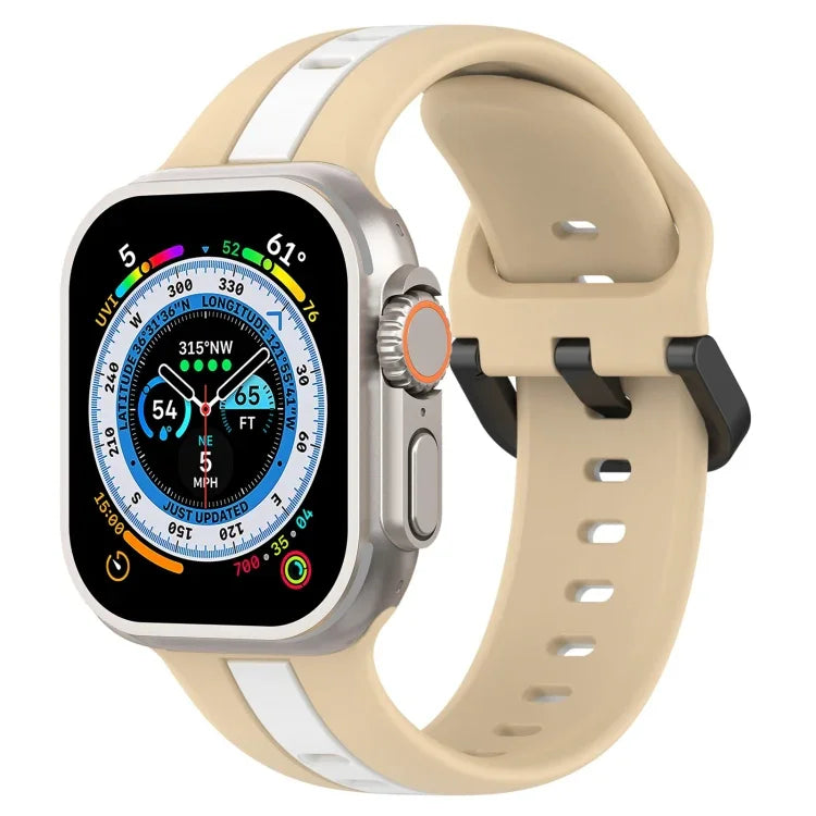สายซิลิโคน Two-Color Loop Buckle สำหรับ Apple Watch Ultra 49mm, สำหรับ Apple Watch Series 8&7 45mm, สำหรับ Apple Watch Series 8&7 41mm
