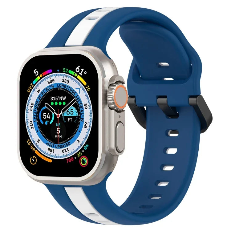 สายซิลิโคน Two-Color Loop Buckle สำหรับ Apple Watch Ultra 49mm, สำหรับ Apple Watch Series 8&7 45mm, สำหรับ Apple Watch Series 8&7 41mm
