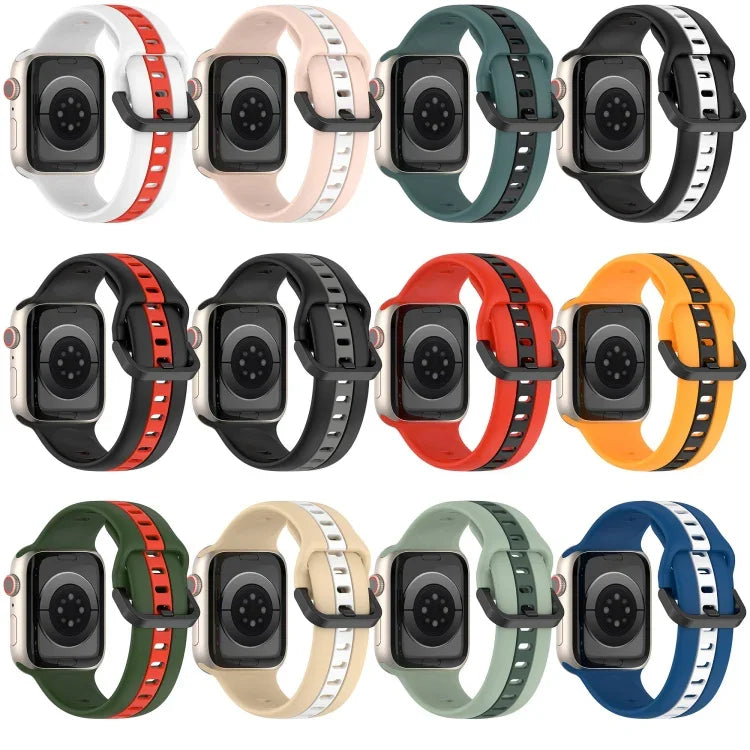 สายซิลิโคน Two-Color Loop Buckle สำหรับ Apple Watch Ultra 49mm, สำหรับ Apple Watch Series 8&7 45mm, สำหรับ Apple Watch Series 8&7 41mm