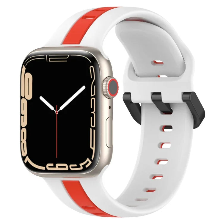 สายซิลิโคน Two-Color Loop Buckle สำหรับ Apple Watch Ultra 49mm, สำหรับ Apple Watch Series 8&7 45mm, สำหรับ Apple Watch Series 8&7 41mm