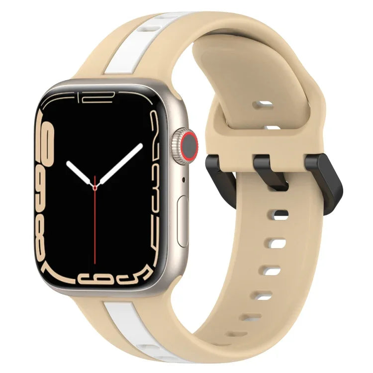 สายซิลิโคน Two-Color Loop Buckle สำหรับ Apple Watch Ultra 49mm, สำหรับ Apple Watch Series 8&7 45mm, สำหรับ Apple Watch Series 8&7 41mm